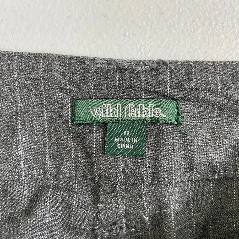 Wild Fable women's‎ pinstripe pleated wide leg relaxed trousers pants stretch 17